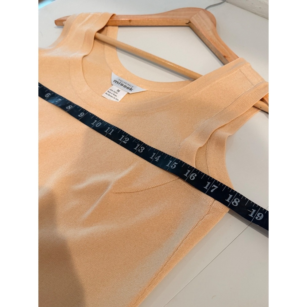 Misook Womens Knit Tank Top Side Slit Tan Medium Career Work Classic Old Money - Picture 8 of 10